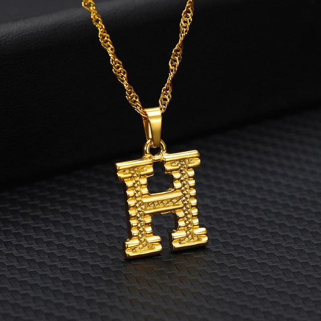 Tiny Gold Initial Letter Necklace For Women