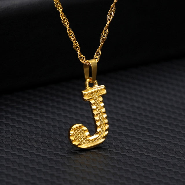 Tiny Gold Initial Letter Necklace For Women