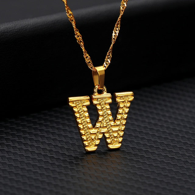 Tiny Gold Initial Letter Necklace For Women