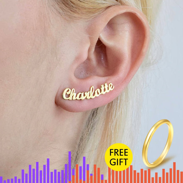 1 Pair Personalized Custom Name Earrings For Women