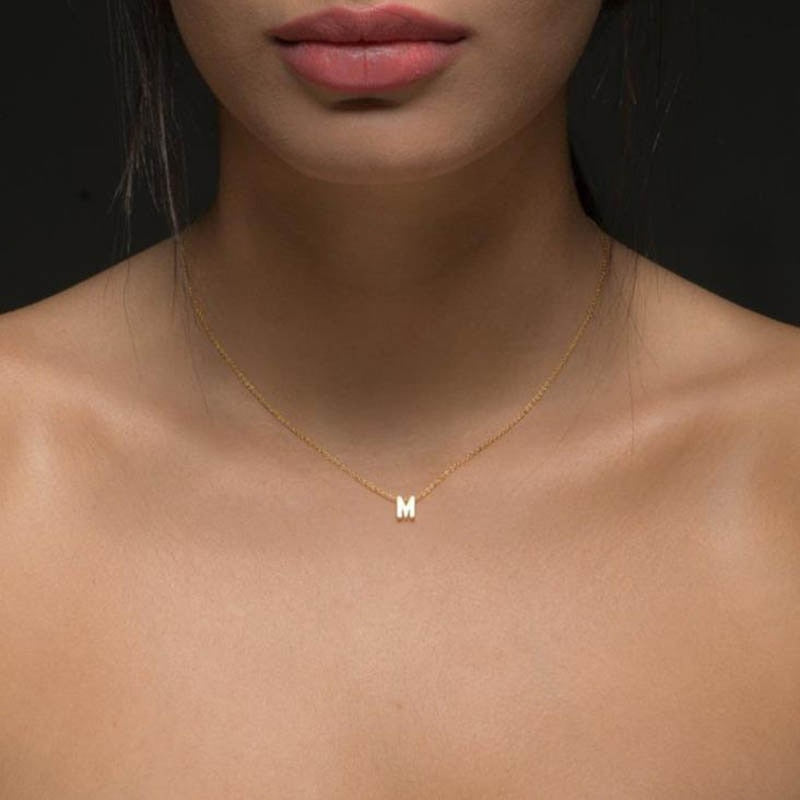 Gold Initial Charm Necklace Pendant Necklaces