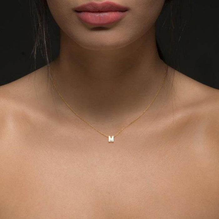 Gold Initial Charm Necklace Pendant Necklaces