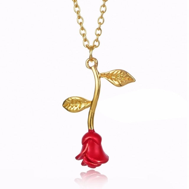 Tocona Multilayer Crystal Rose Pendant Necklace Women