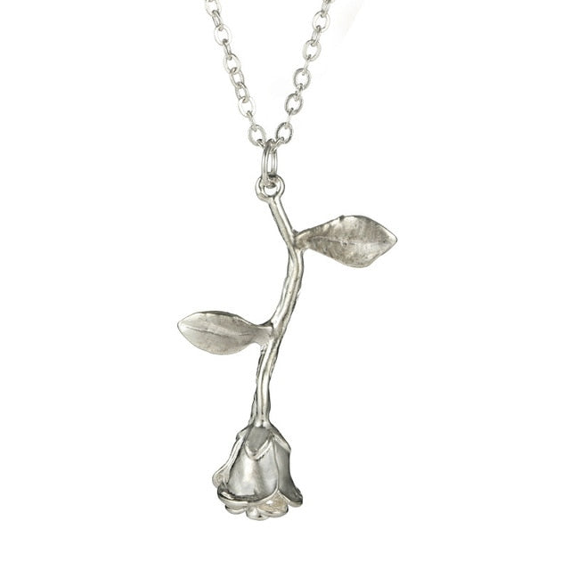 Tocona Multilayer Crystal Rose Pendant Necklace Women