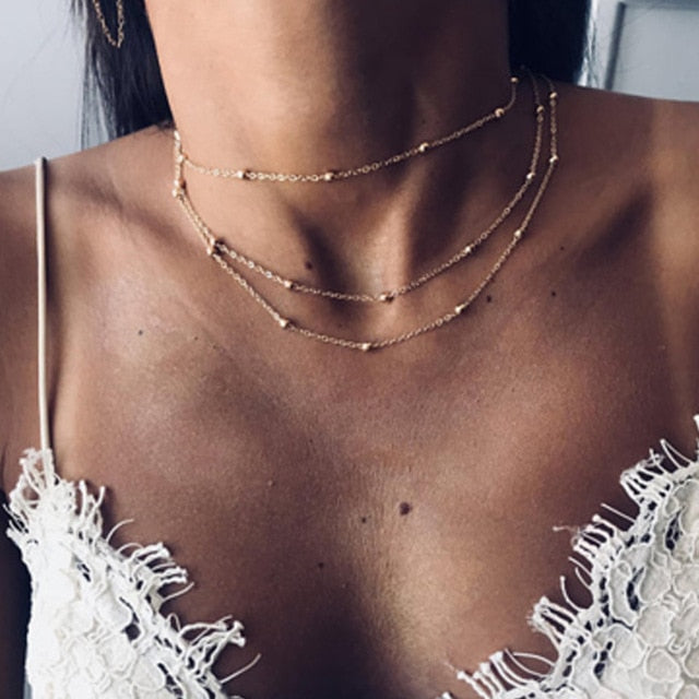 Tocona Multilayer Crystal Rose Pendant Necklace Women