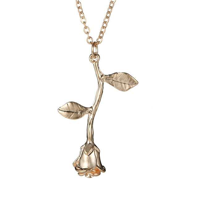 Tocona Multilayer Crystal Rose Pendant Necklace Women