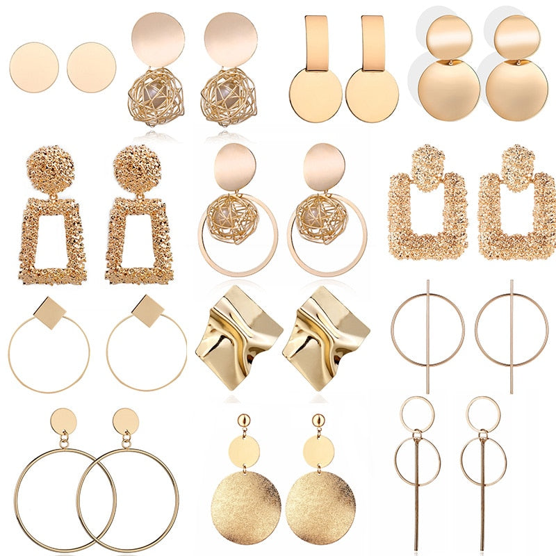 Big Geometric Round Earrings For Women