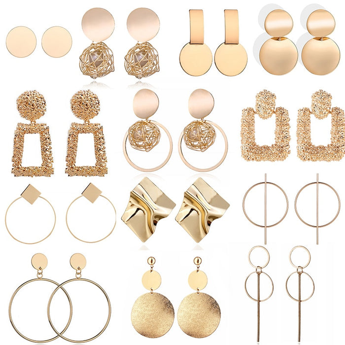 Big Geometric Round Earrings For Women
