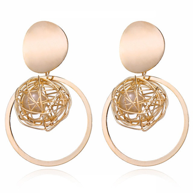 Big Geometric Round Earrings For Women