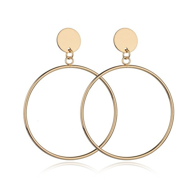 Big Geometric Round Earrings For Women