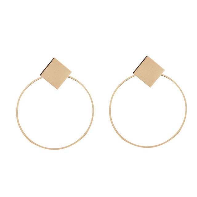 Big Geometric Round Earrings For Women
