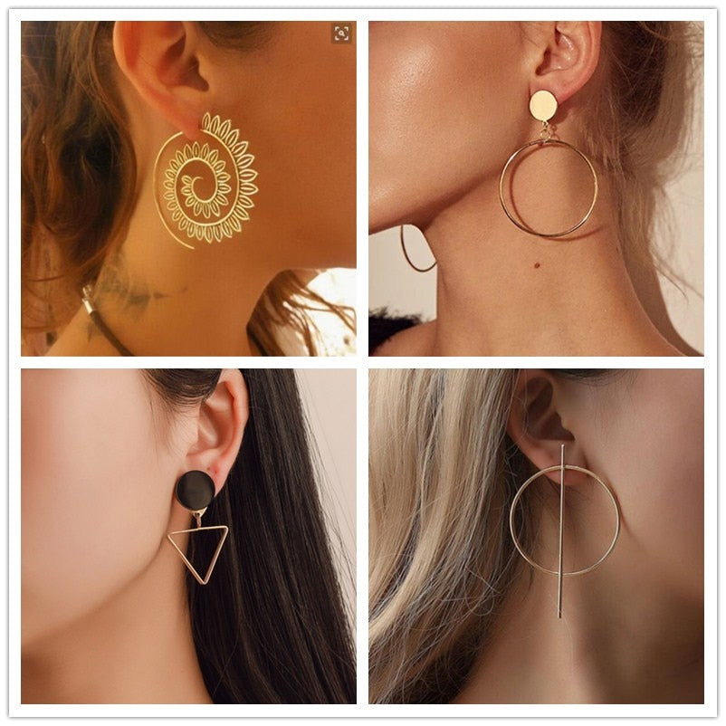 2020 New Fashion Round Dangle Drop Korean Earrings For Women