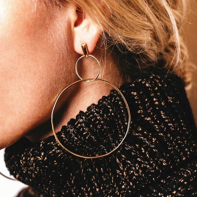 2020 New Fashion Round Dangle Drop Korean Earrings For Women