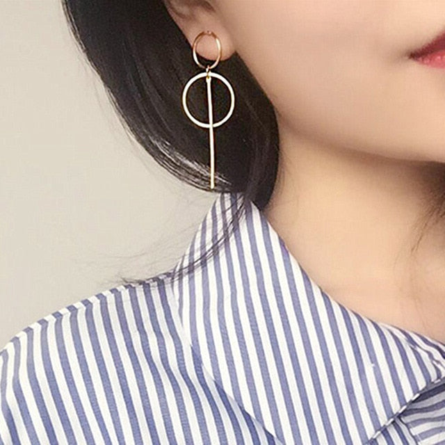 2020 New Fashion Round Dangle Drop Korean Earrings For Women