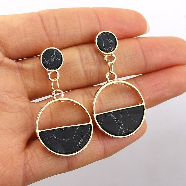 2020 New Fashion Round Dangle Drop Korean Earrings For Women