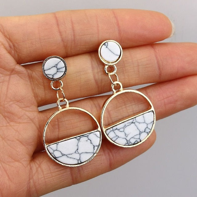 2020 New Fashion Round Dangle Drop Korean Earrings For Women