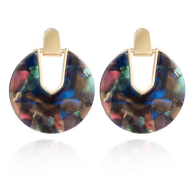 2020 New Fashion Round Dangle Drop Korean Earrings For Women