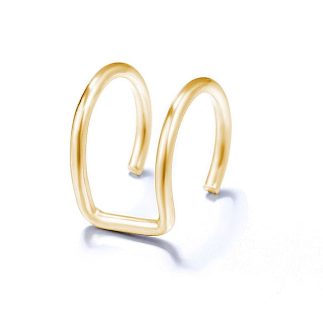 Gold Leaf Ear Cuff Clip Earrings for women