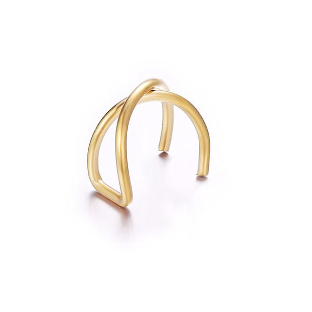 Gold Leaf Ear Cuff Clip Earrings for women