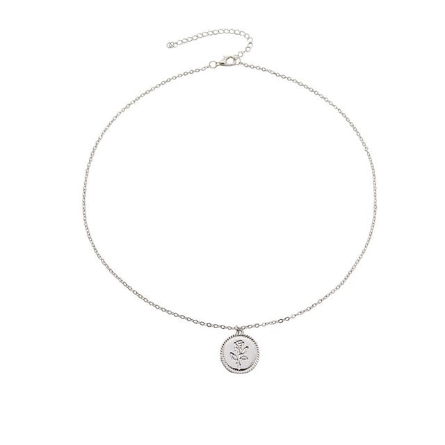 Fashion Rose Flower Charm Pendant Necklaces For Women