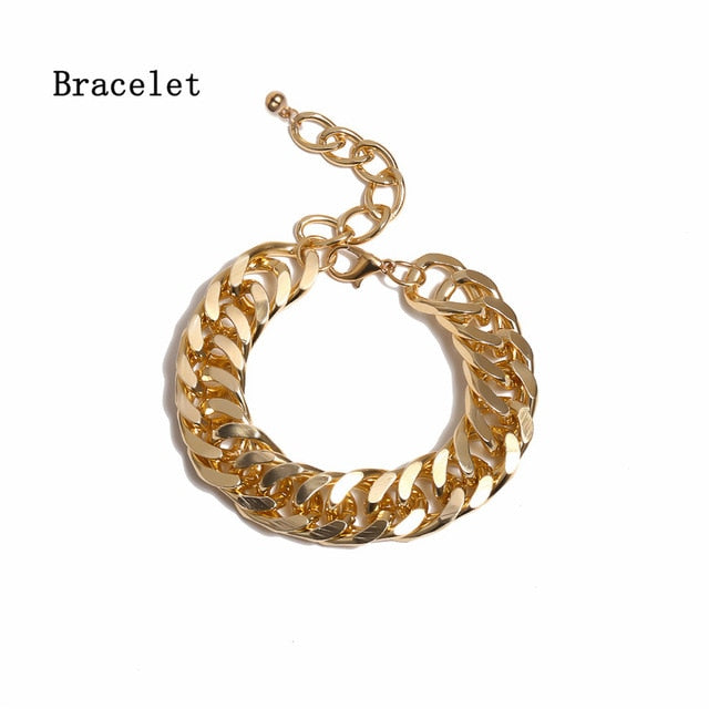 Hip Hop Curb Cuban Short Choker Simple Minimalist Necklace Women