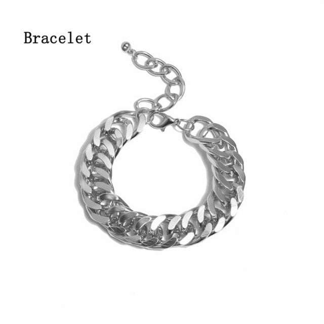 Hip Hop Curb Cuban Short Choker Simple Minimalist Necklace Women