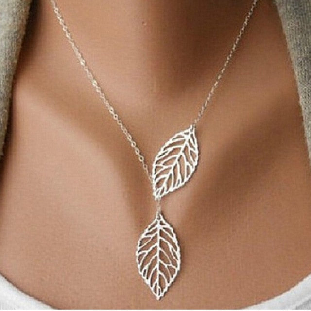 Bohemian Stone Beads Hearts Birds Leaves Chain Necklaces Pendants for Women