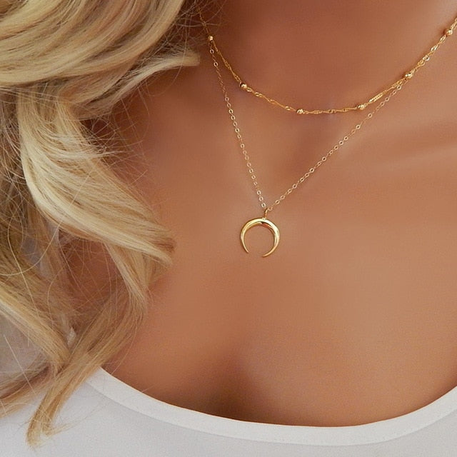 Bohemian Stone Beads Hearts Birds Leaves Chain Necklaces Pendants for Women