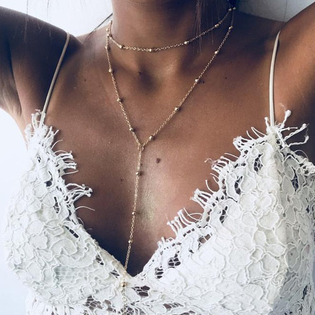Bohemian Stone Beads Hearts Birds Leaves Chain Necklaces Pendants for Women