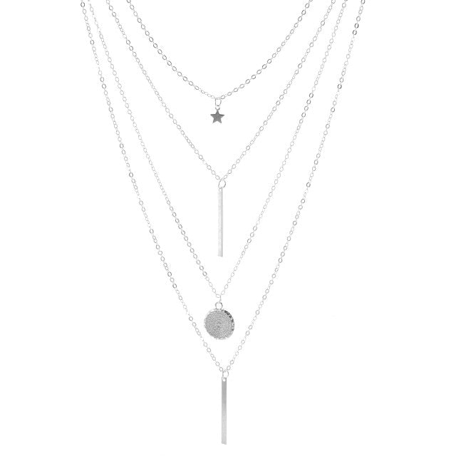 Bohemian Stone Beads Hearts Birds Leaves Chain Necklaces Pendants for Women