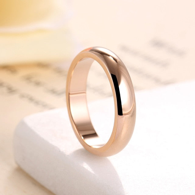 High quality 4mm Rose Gold Ring Men's and Women's Exclusive Couple Ring