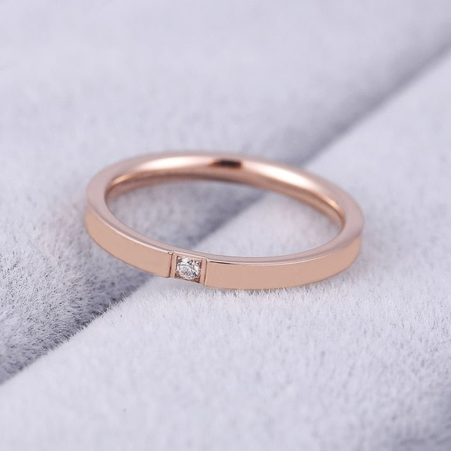 High quality 4mm Rose Gold Ring Men's and Women's Exclusive Couple Ring
