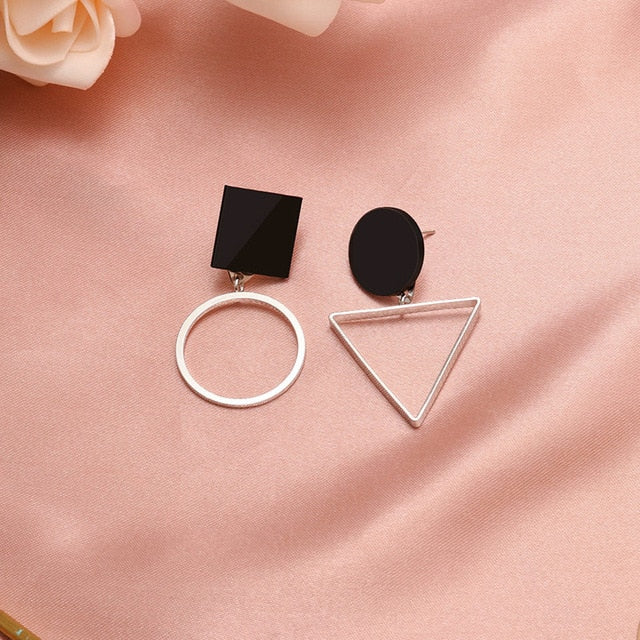 Round Dangle Drop Korean Earrings For Women