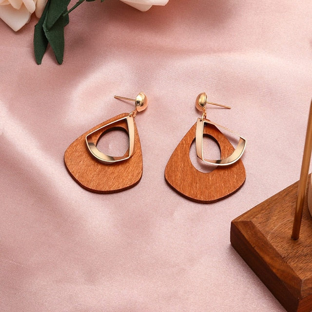 Round Dangle Drop Korean Earrings For Women