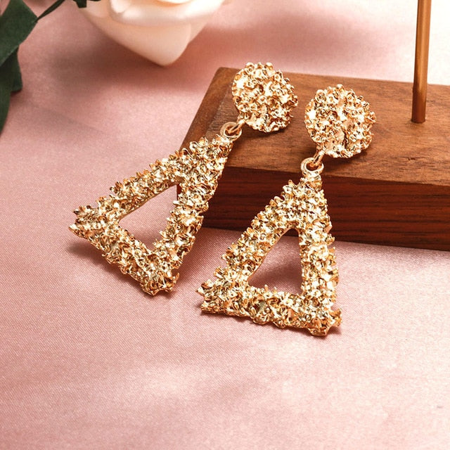 Round Dangle Drop Korean Earrings For Women