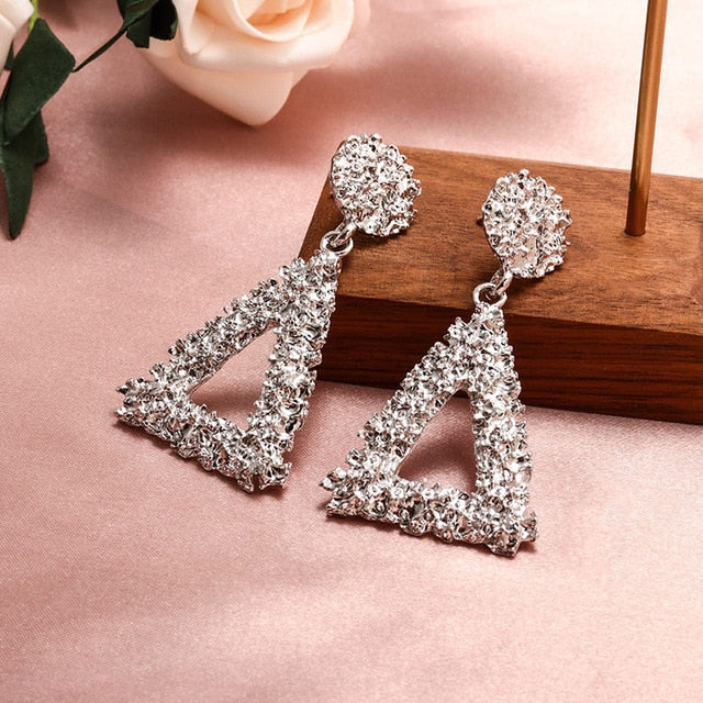 Round Dangle Drop Korean Earrings For Women