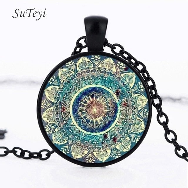 Yoga Om Symbol Zen Buddhism Glass Earrings For Women
