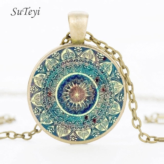 Yoga Om Symbol Zen Buddhism Glass Earrings For Women