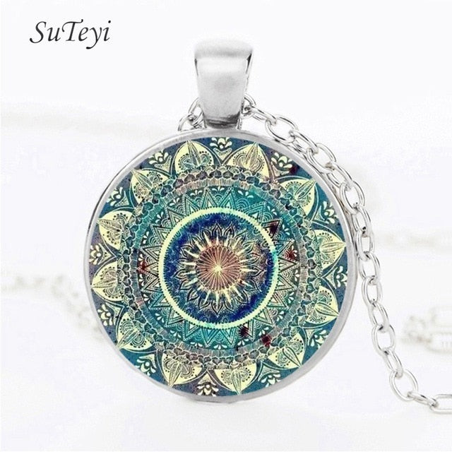 Yoga Om Symbol Zen Buddhism Glass Earrings For Women