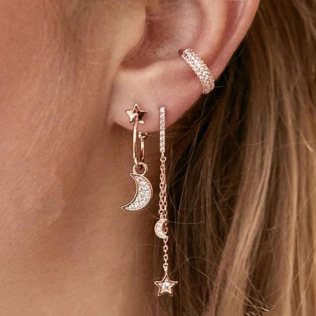 Bls-miracle Vintage Gold Lightning Earrings Set For Women