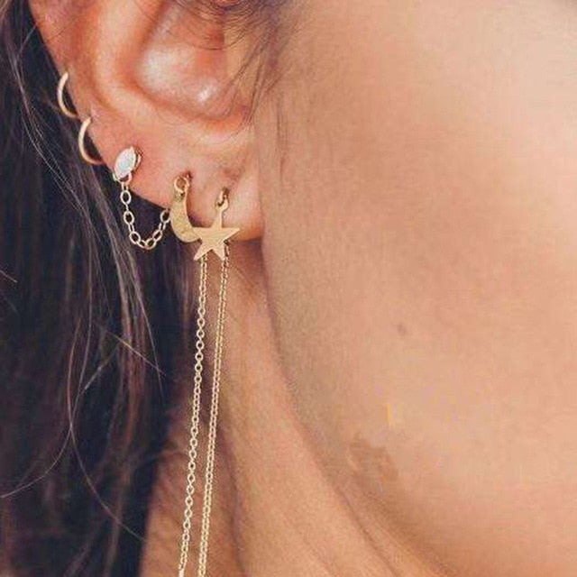 Bls-miracle Vintage Gold Lightning Earrings Set For Women