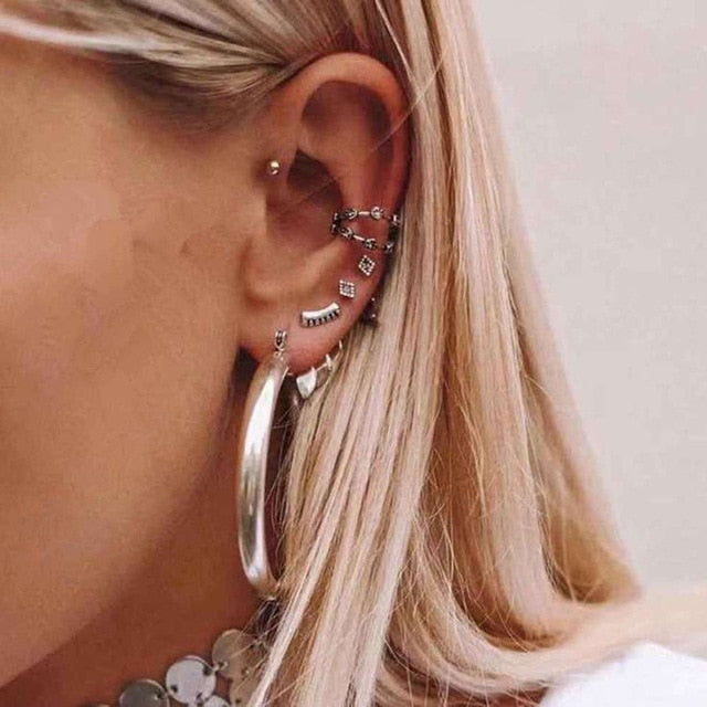 Bls-miracle Vintage Gold Lightning Earrings Set For Women
