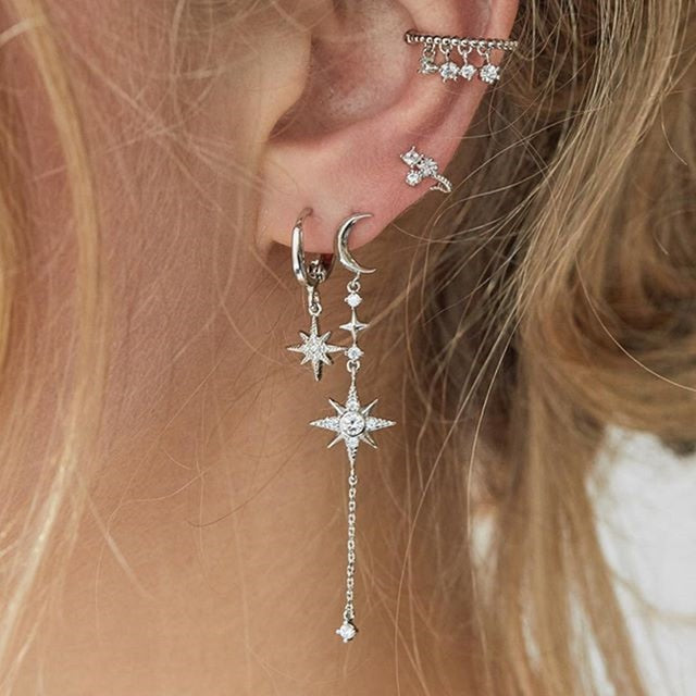 Bls-miracle Vintage Gold Lightning Earrings Set For Women