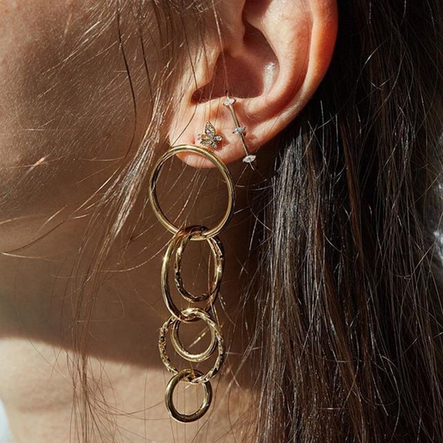 Bls-miracle Vintage Gold Lightning Earrings Set For Women