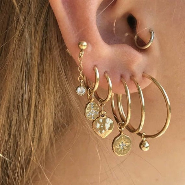Bls-miracle Vintage Gold Lightning Earrings Set For Women