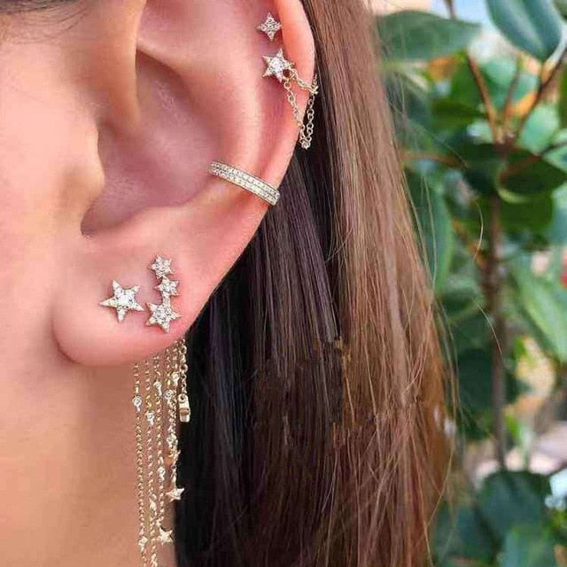 Bls-miracle Vintage Gold Lightning Earrings Set For Women