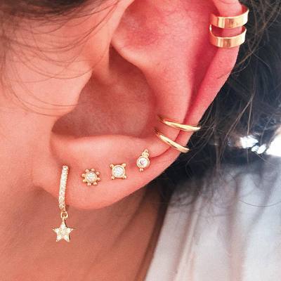 Bls-miracle Vintage Gold Lightning Earrings Set For Women