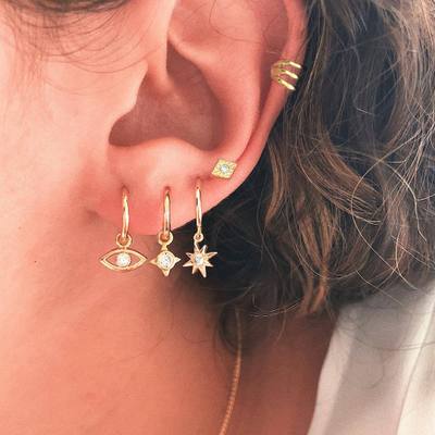 Bls-miracle Vintage Gold Lightning Earrings Set For Women