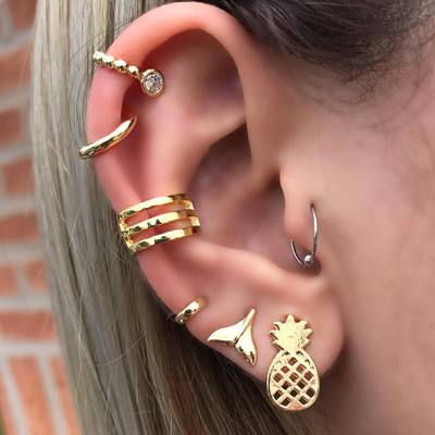 Bls-miracle Vintage Gold Lightning Earrings Set For Women