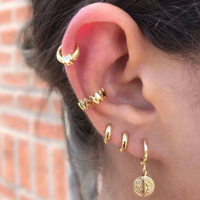 Bls-miracle Vintage Gold Lightning Earrings Set For Women
